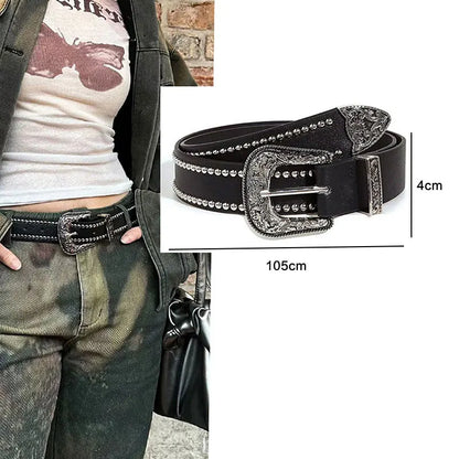 Cinturón punk de cuero con balas y remaches huecos. Ajustable, estilo rock gótico para un look audaz y rebelde.