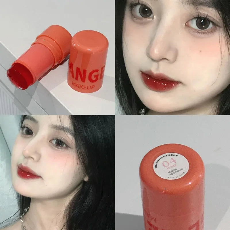 Rubor en Barra Jelly de Fresa – Iluminador de Mejillas Efecto Gelatina, Colorete Dual para Labios y Mejillas, Tinte Rojo Waterproof de Larga Duración