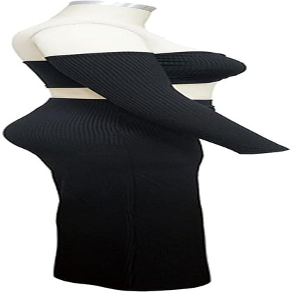 Conjunto sexy de 2 piezas: crop top sin hombros y pantalón suelto en negro. Elegante, cómodo y perfecto para lucir increíble.