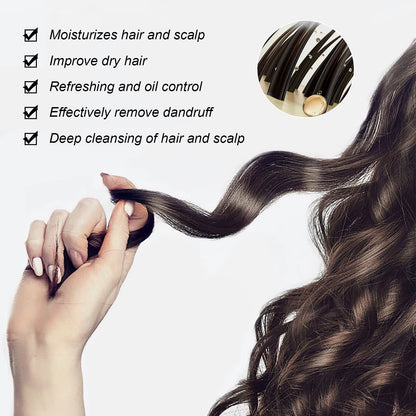 Shampoo limpiador del cuero cabelludo anticaída, alivia la picazón, elimina la caspa, controla la grasa y repara para favorecer el crecimiento del cabello.