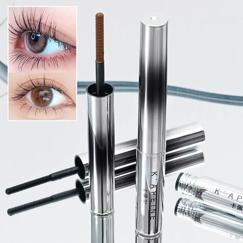 Máscara de Pestañas Ultra-Fina con Cepillo Pequeño – Alargadora Negra 3D, Extensión de Pestañas, Fórmula de Larga Duración, Color Marrón Intenso