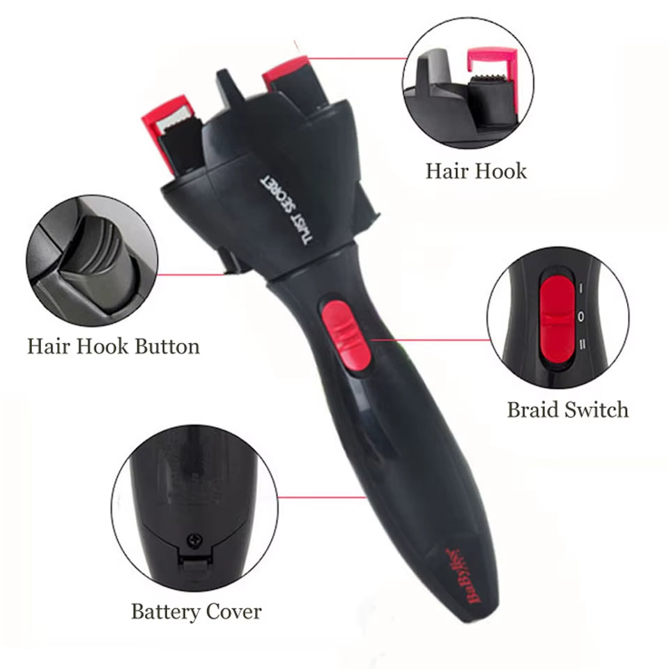 Trenzador Automático de Cabello de Alta Calidad – Máquina Eléctrica Inteligente para Trenzas Rápidas, Estilizado, Nudos, Rizos, Twist y Dreadlocks