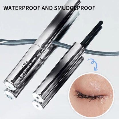 Máscara de Pestañas Ultra-Fina con Cepillo Pequeño – Alargadora Negra 3D, Extensión de Pestañas, Fórmula de Larga Duración, Color Marrón Intenso