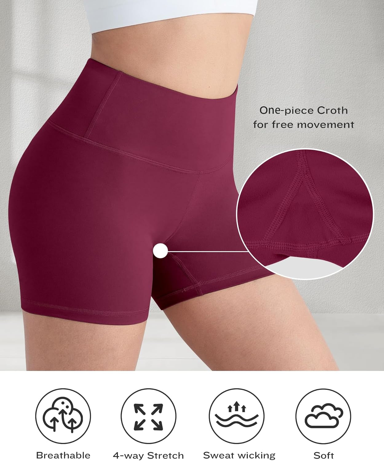 Shorts de ciclista de spandex para mujer, cintura alta, suaves y cómodos. Ideales para yoga, gym y entrenamiento.