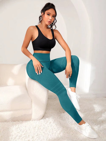 Leggings deportivos de mujer, tiro alto, ajustados, realce de glúteos y líneas sexys. Ideales para gym, correr y yoga.