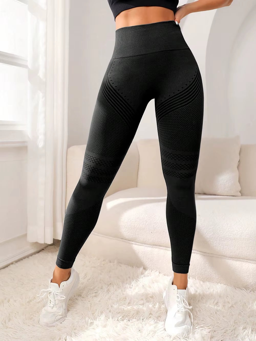 Leggings deportivos de mujer, tiro alto, ajustados, realce de glúteos y líneas sexys. Ideales para gym, correr y yoga.